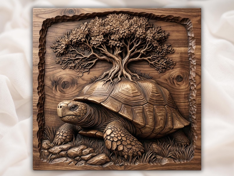 Tree of Life Tortoise 3D Relief STL bas-relief STL