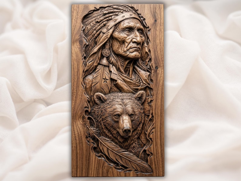 Tribal Chief STL bas-relief STL
