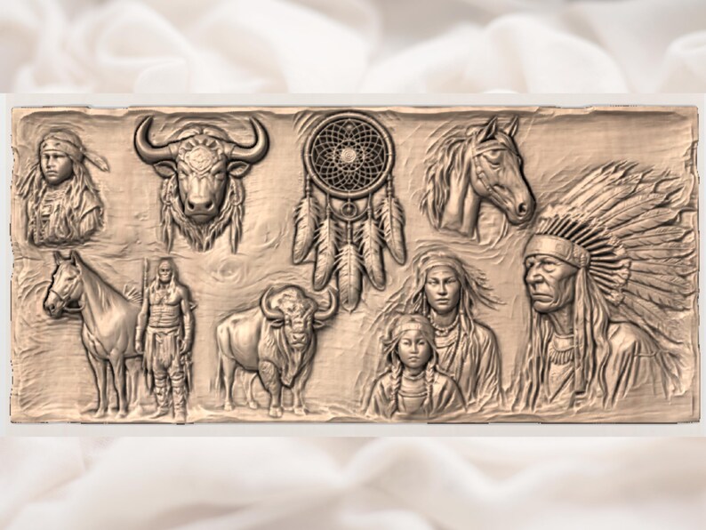 Tribal Collage STL view 3