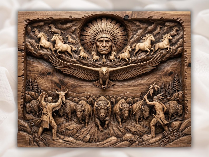 Tribal Spirit STL bas-relief STL design
