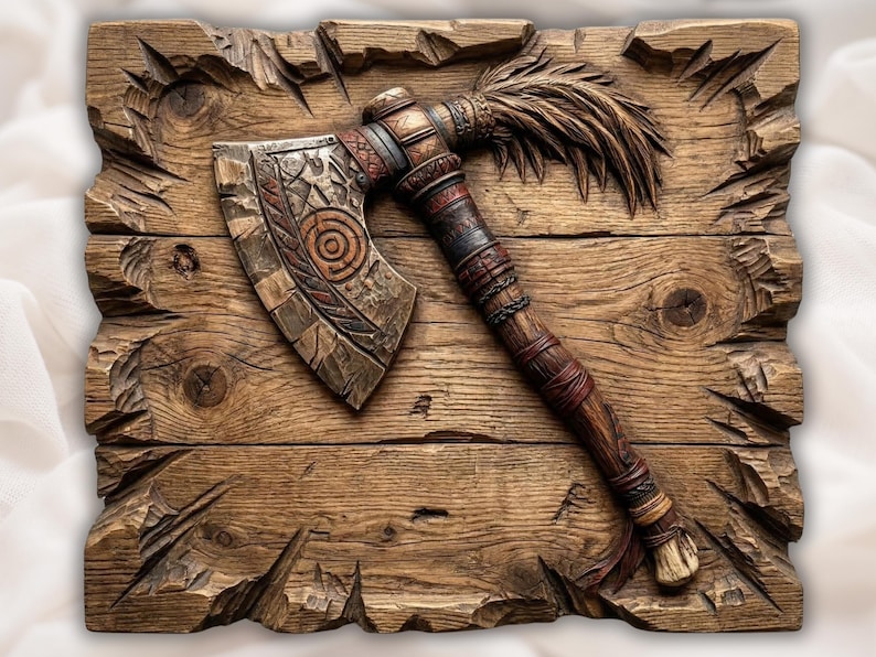 Tribal Tomahawk Axe STL bas-relief STL