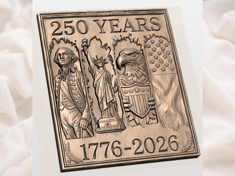USA 250 Years Relief STL view 2