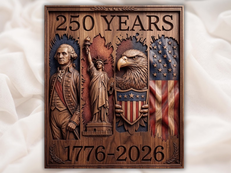 USA 250 Years Relief STL bas-relief STL design