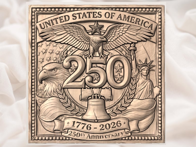 USA 250th Anniversary Relief STL view 3