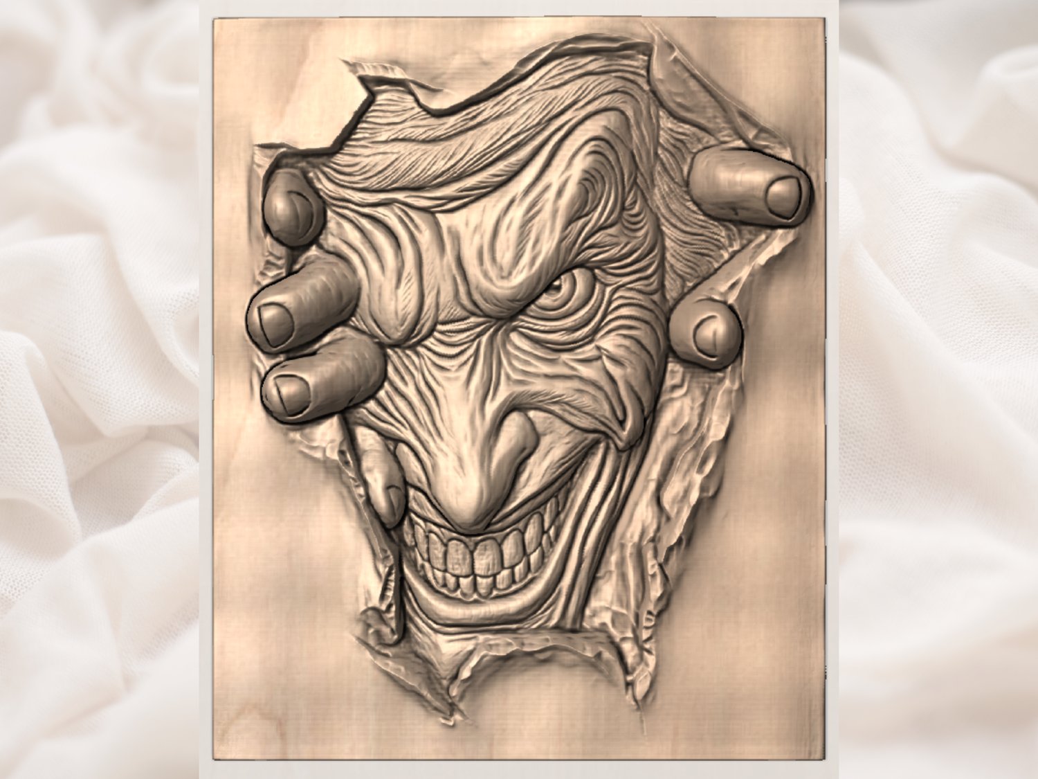 Villainous Madness Character CNC Relief STL view 5