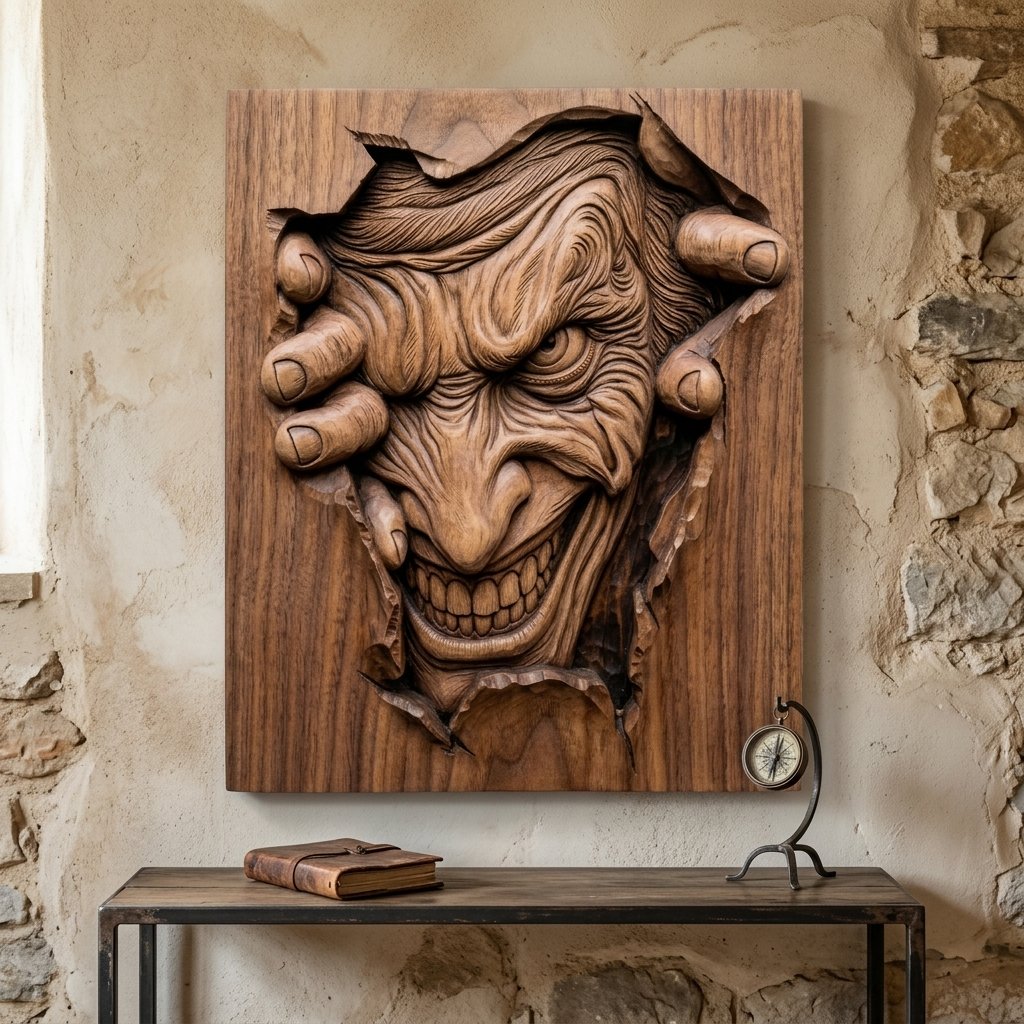 Villainous Madness Character CNC Relief STL view 6