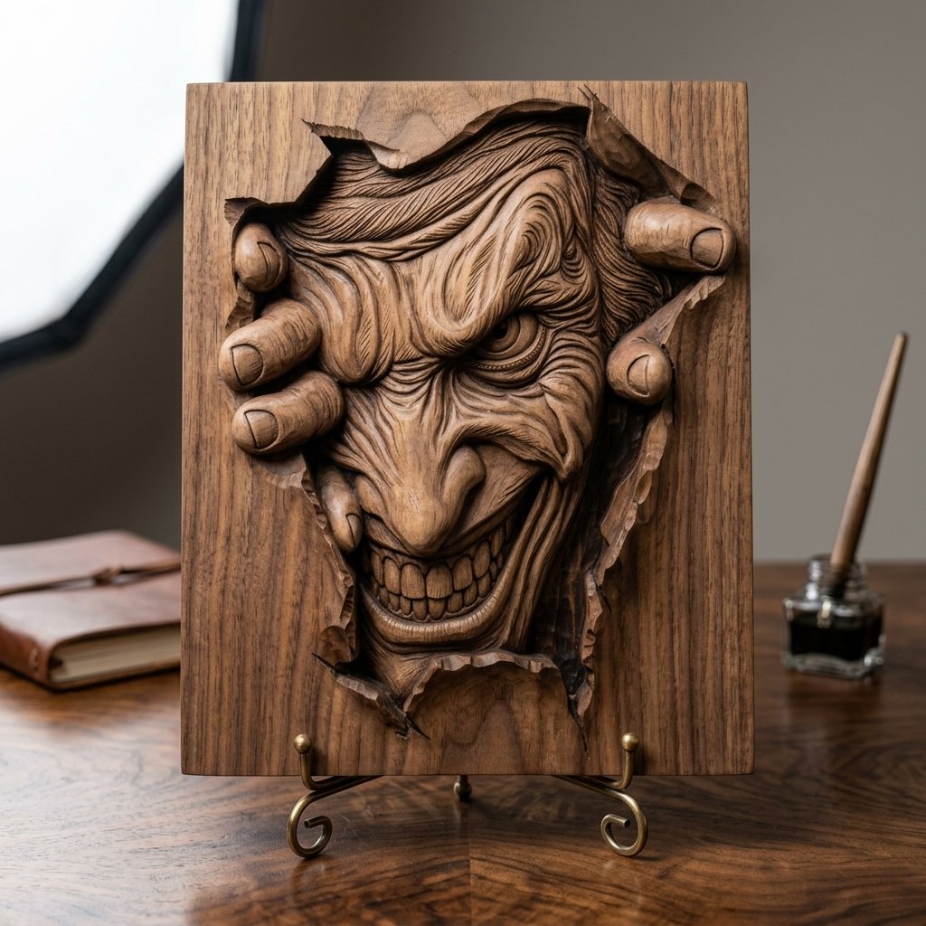 Villainous Madness Character CNC Relief STL view 7