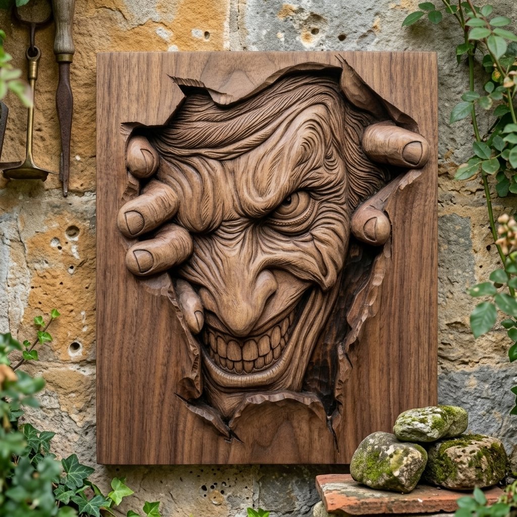 Villainous Madness Character CNC Relief STL view 8