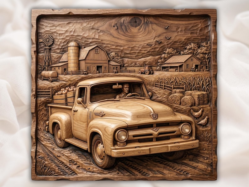 Vintage Truck 3D Relief STL bas-relief STL