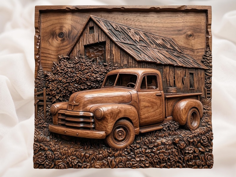Vintage Truck STL bas-relief STL