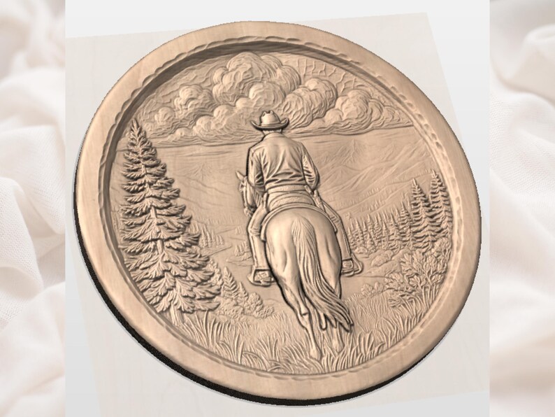 Western Cowboy Horse STL view 2