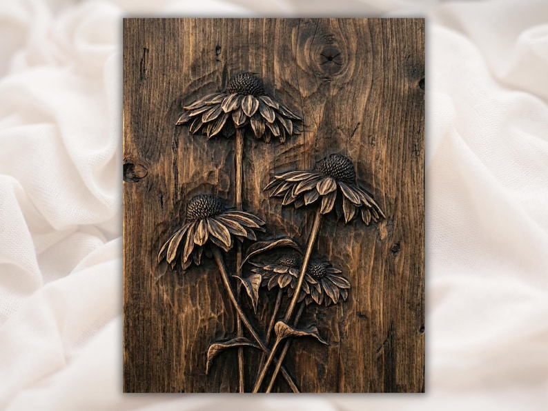 Wildflower 3D Relief STL bas-relief STL