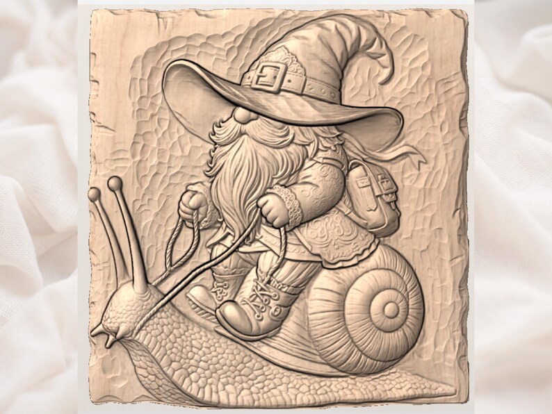 Wizard Gnome Snail STL view 3