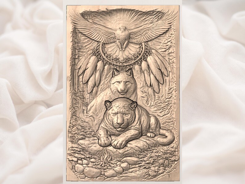 Wolf Panther Eagle STL view 3