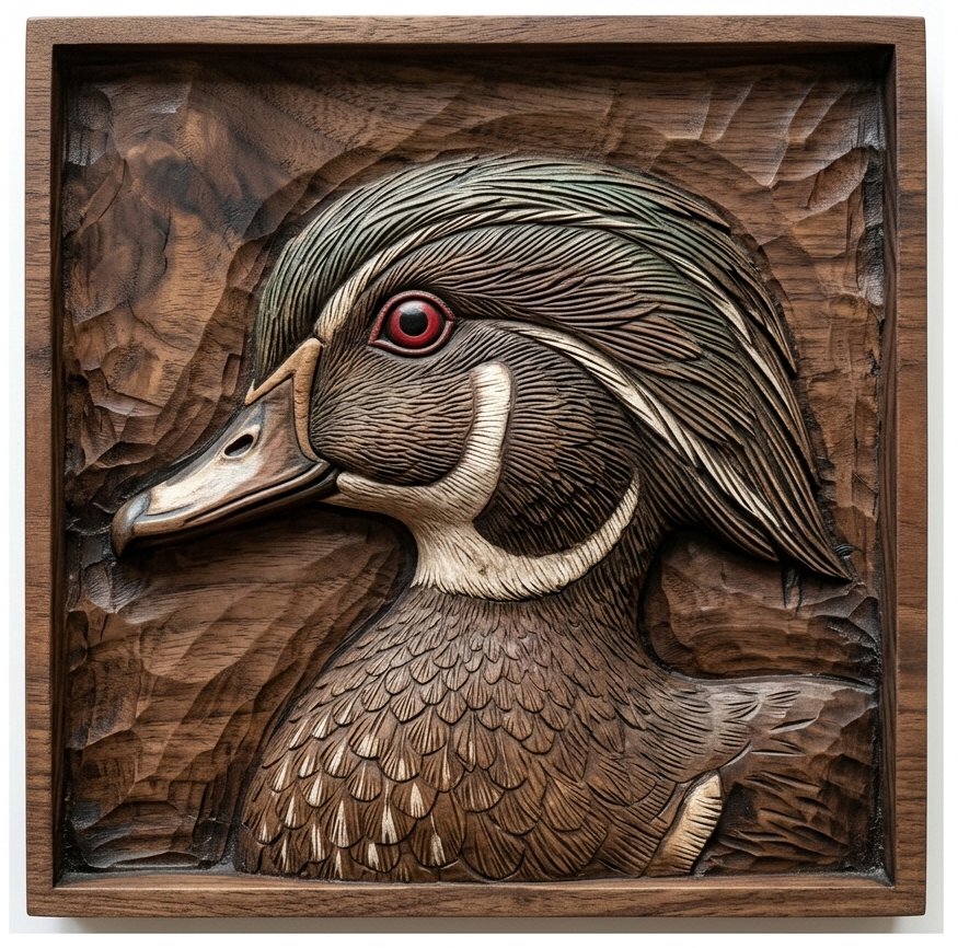 Wood Duck Wildlife Wall Art Panel view 2