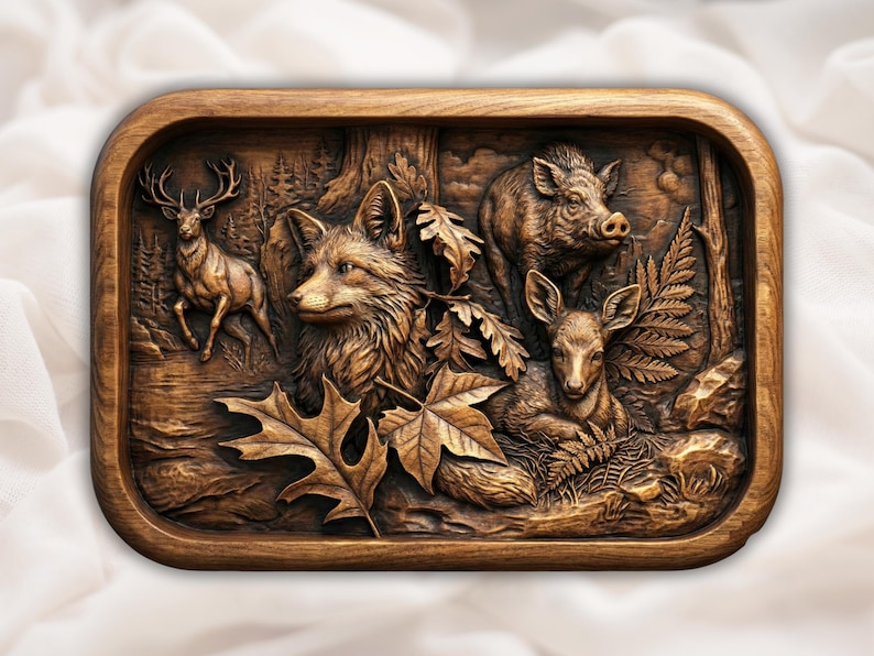 Woodland Animals 3D Relief STL bas-relief STL