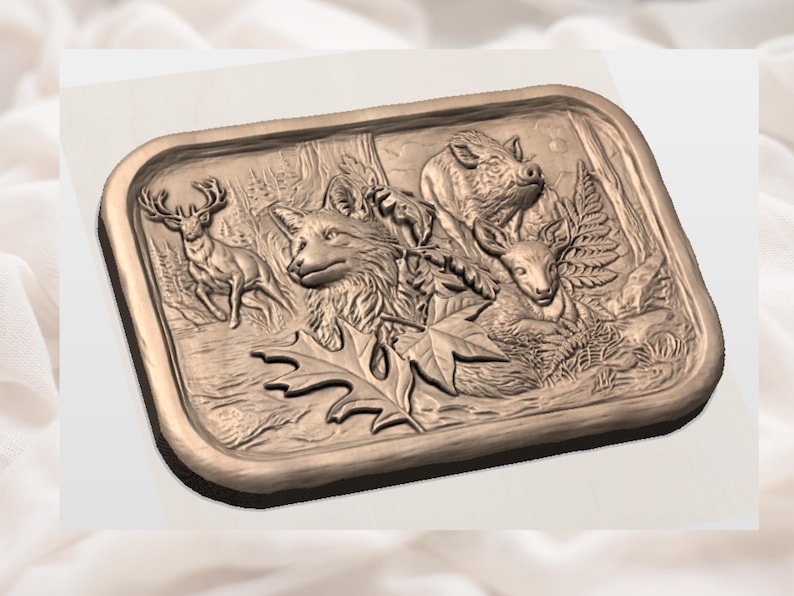 Woodland Animals 3D Relief STL view 2