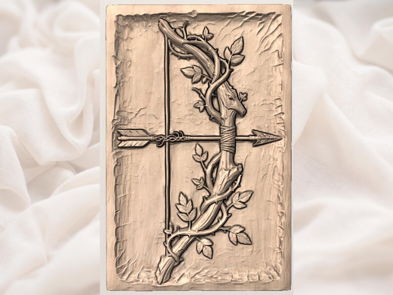 Woodland Deer Cross STL view 3