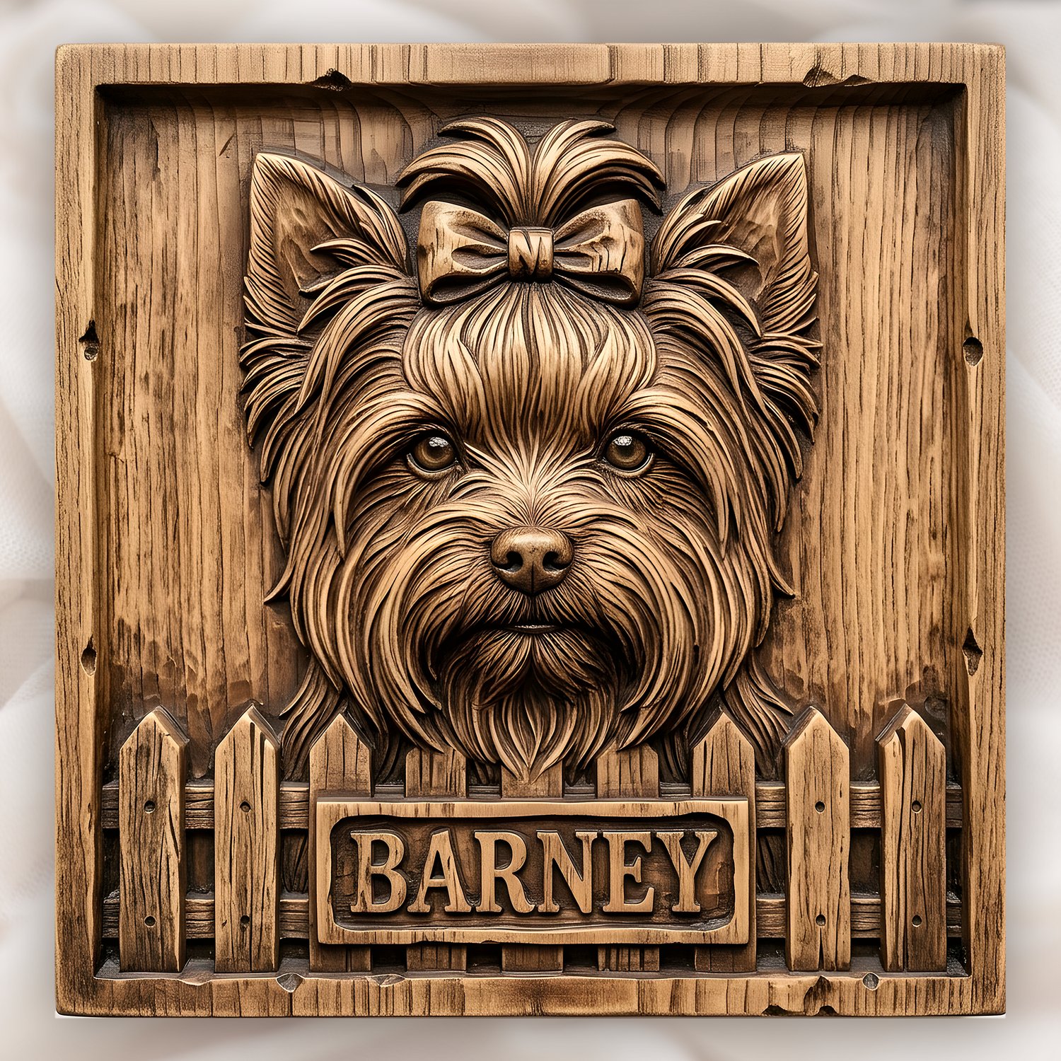 Yorkshire Terrier Dog Portrait CNC Relief STL
