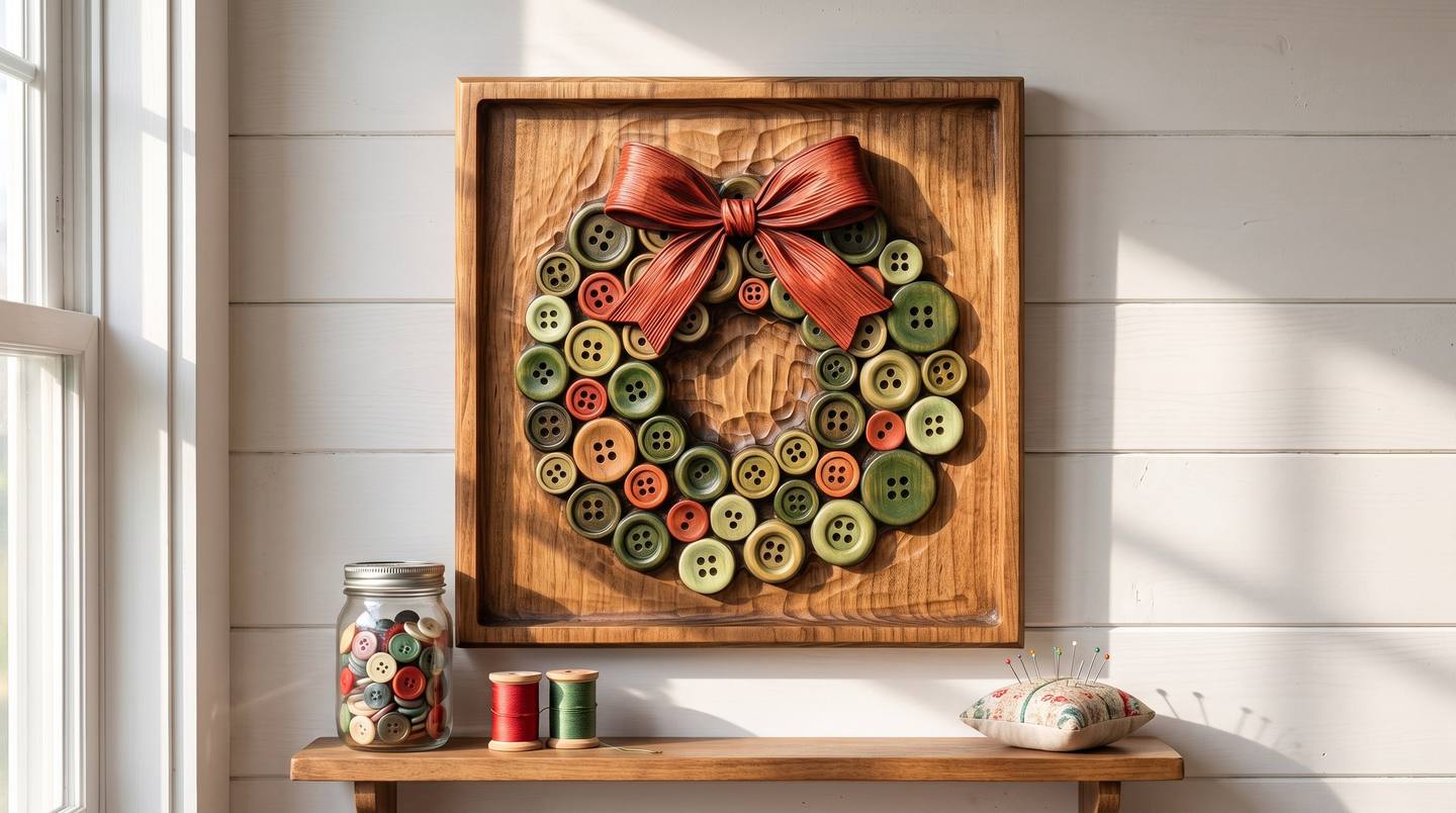 Button-Art Christmas Carvings: How to Paint Them So Every Button Pops