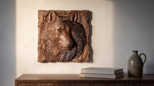 How a Pro Carved Our Wolf and Raven in Walnut, Every Setting Step by Step