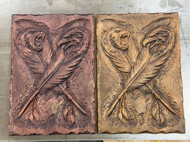 Bas-relief carving by Jeff Miller