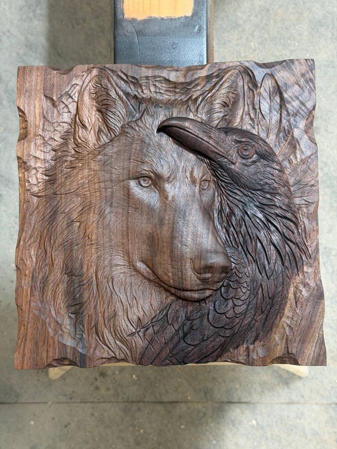 Bas-relief carving by Jeff Miller