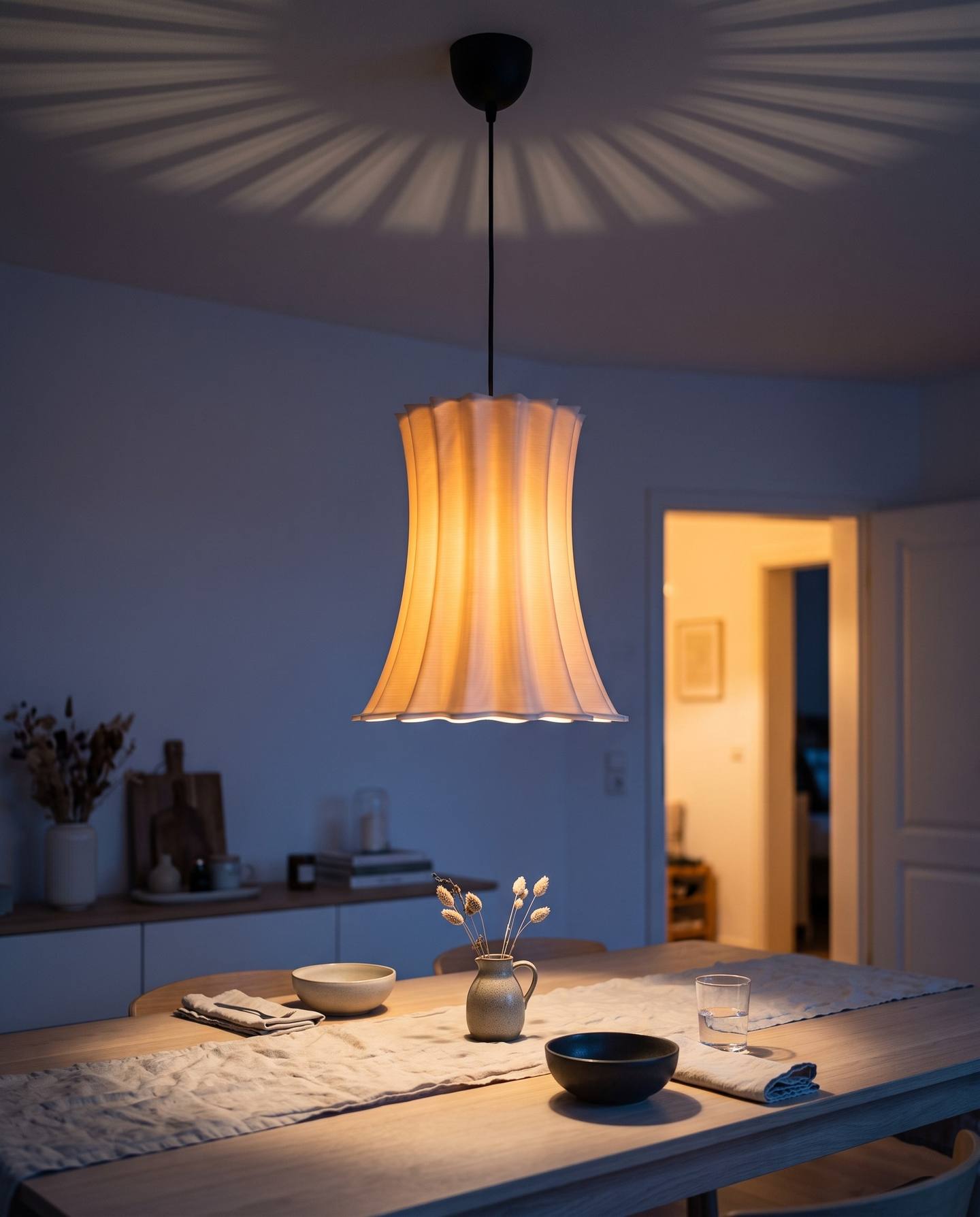 Onion Dome lampshade, 3D printed in one piece and hanging as a pendant
