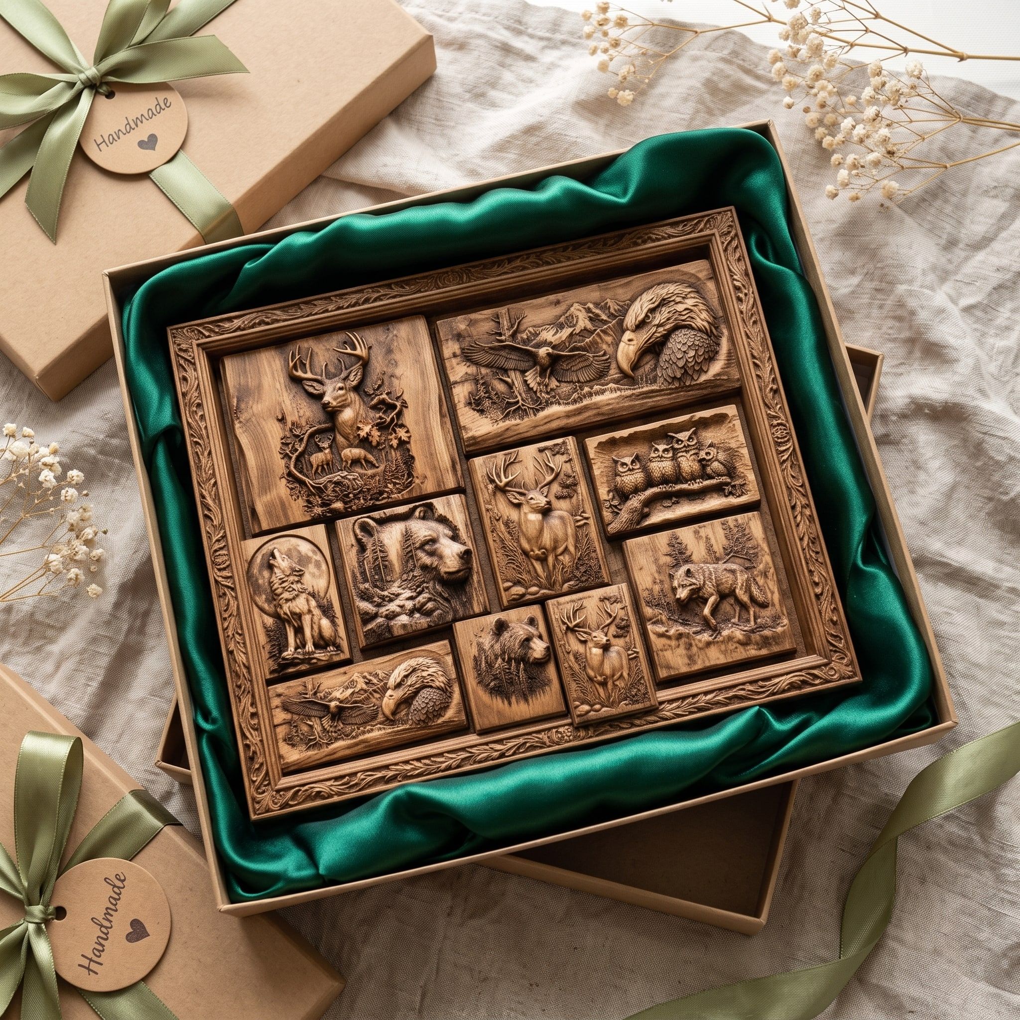 Cabin & Lodge Wildlife Bundle: 10 Bas-Relief STL Files bas-relief STL — view 2