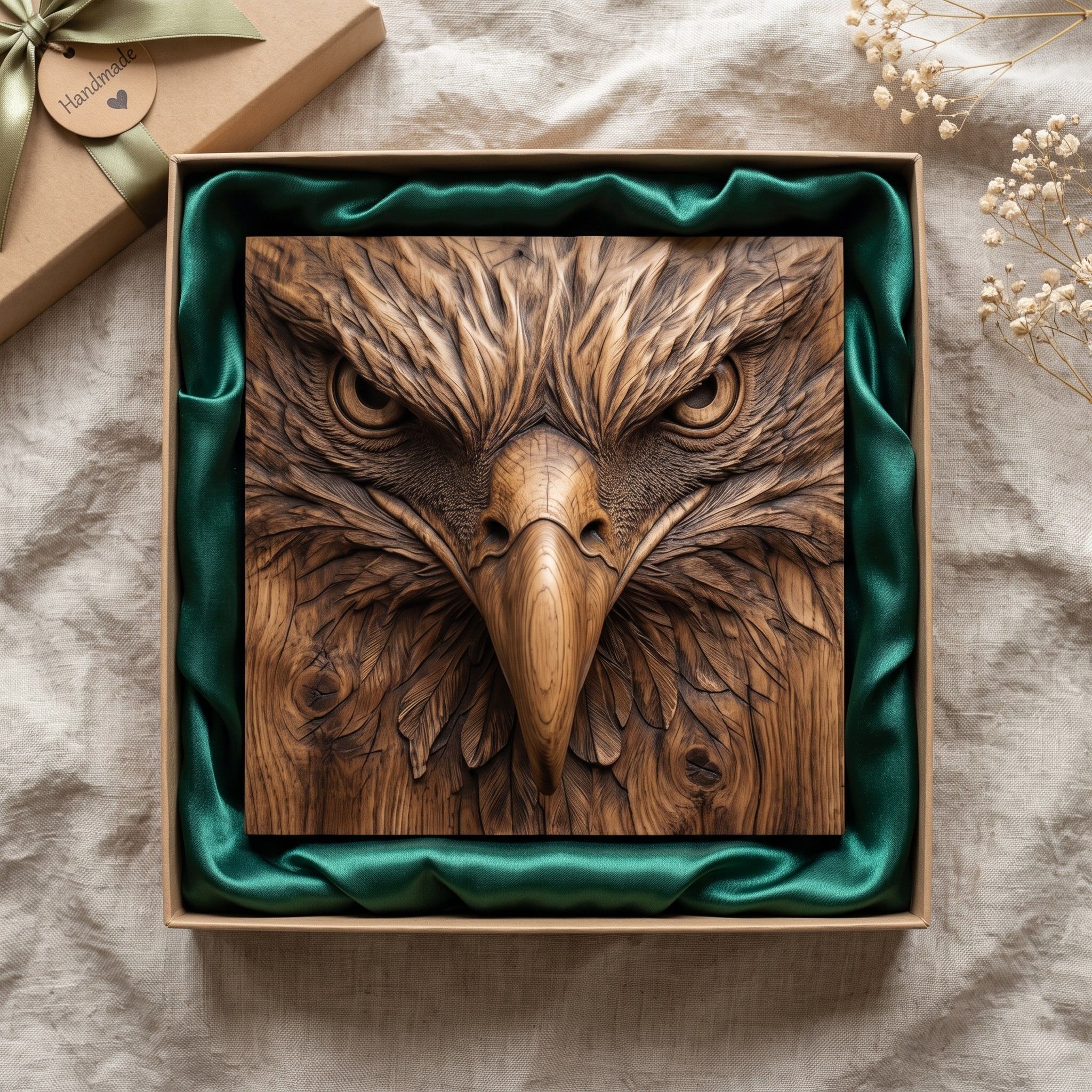 Fierce Eagle Face Close-Up Bas-Relief STL for CNC Carving bas-relief STL — view 2