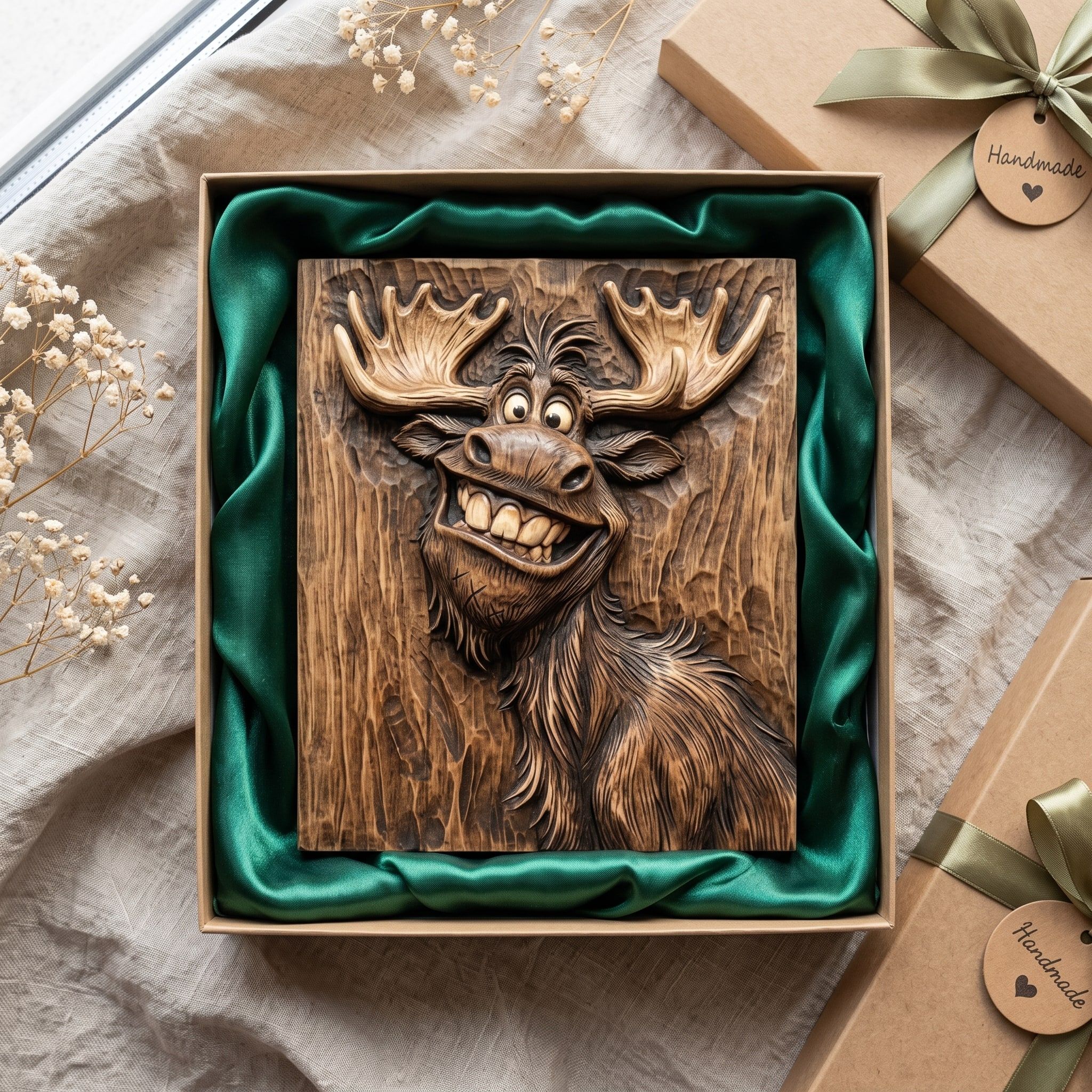 Goofy Grinning Moose Bas-Relief STL for CNC Carving bas-relief STL — view 2
