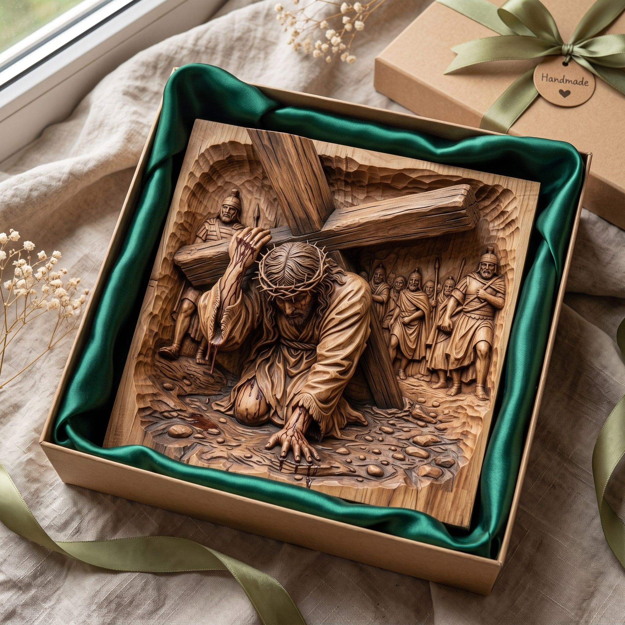 Jesus Falls Under the Cross Passion Scene Bas-Relief STL bas-relief STL — view 2
