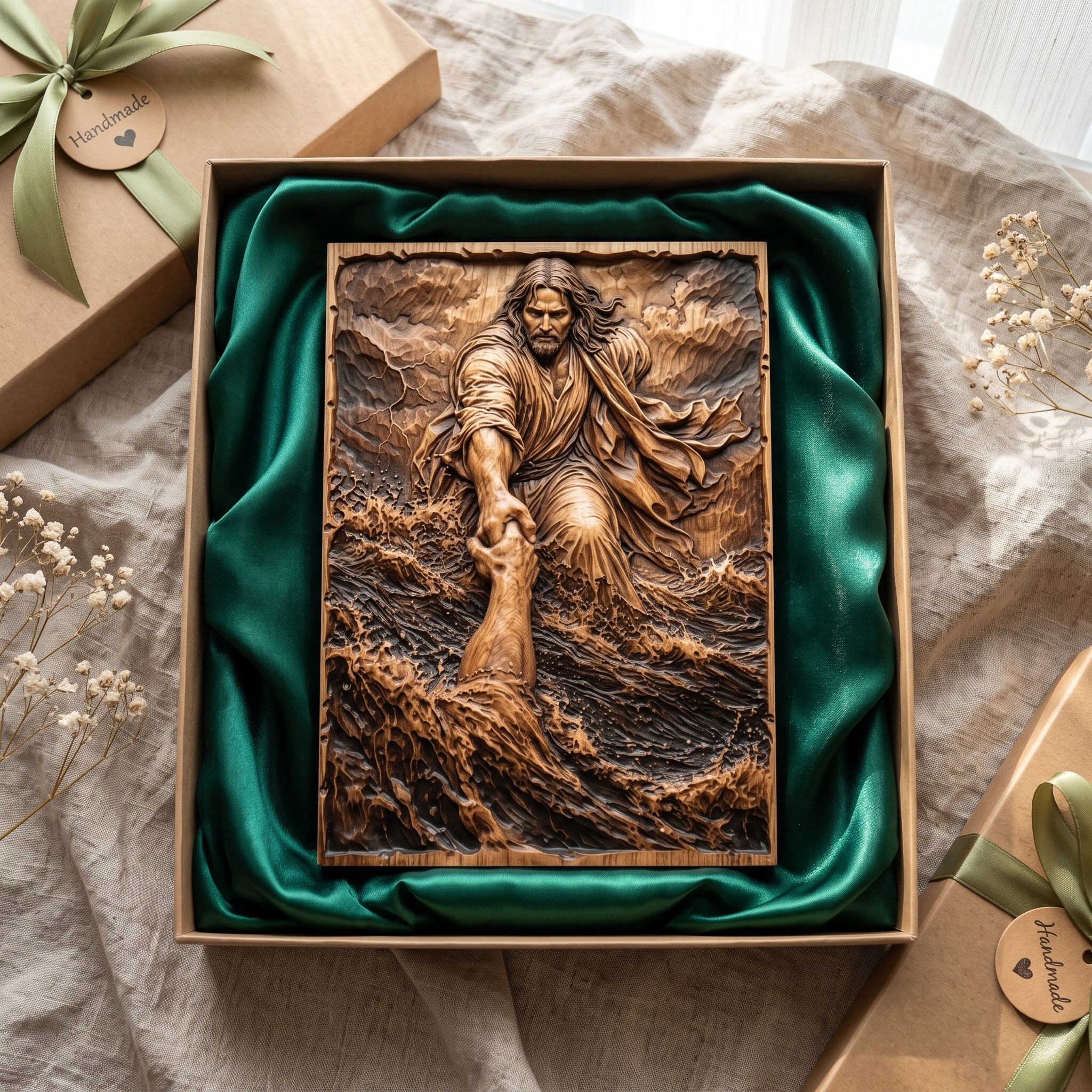 Jesus Saves Peter on the Stormy Sea Bas-Relief STL bas-relief STL — view 2