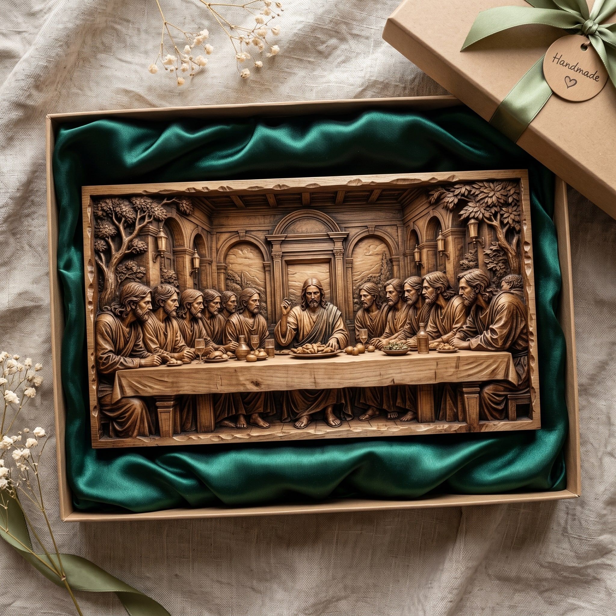 The Last Supper Bas-Relief STL: Jesus and the Twelve Apostles bas-relief STL — view 2