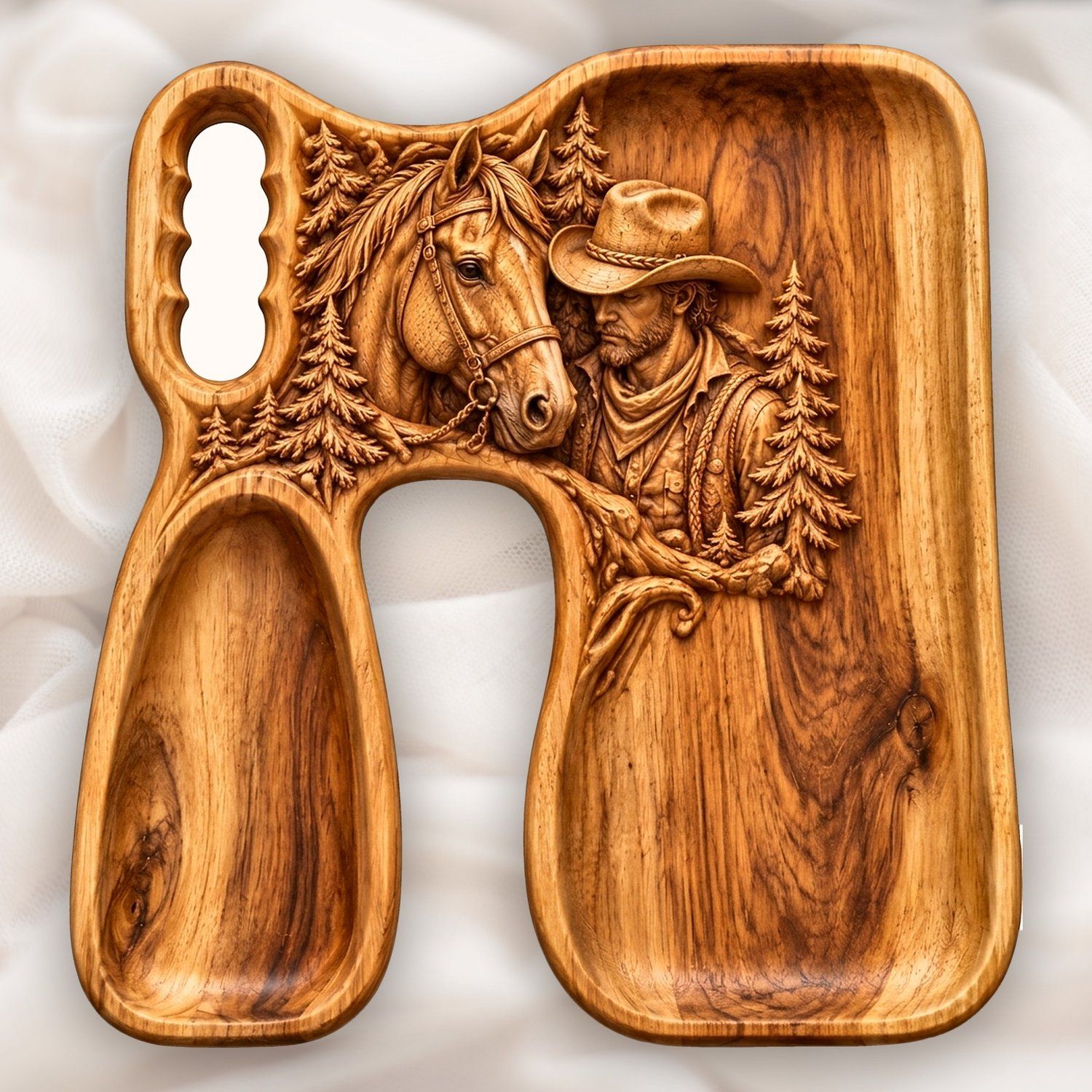 10 Wildlife and Holiday Serving Board CNC Relief STL bas-relief STL — view 3