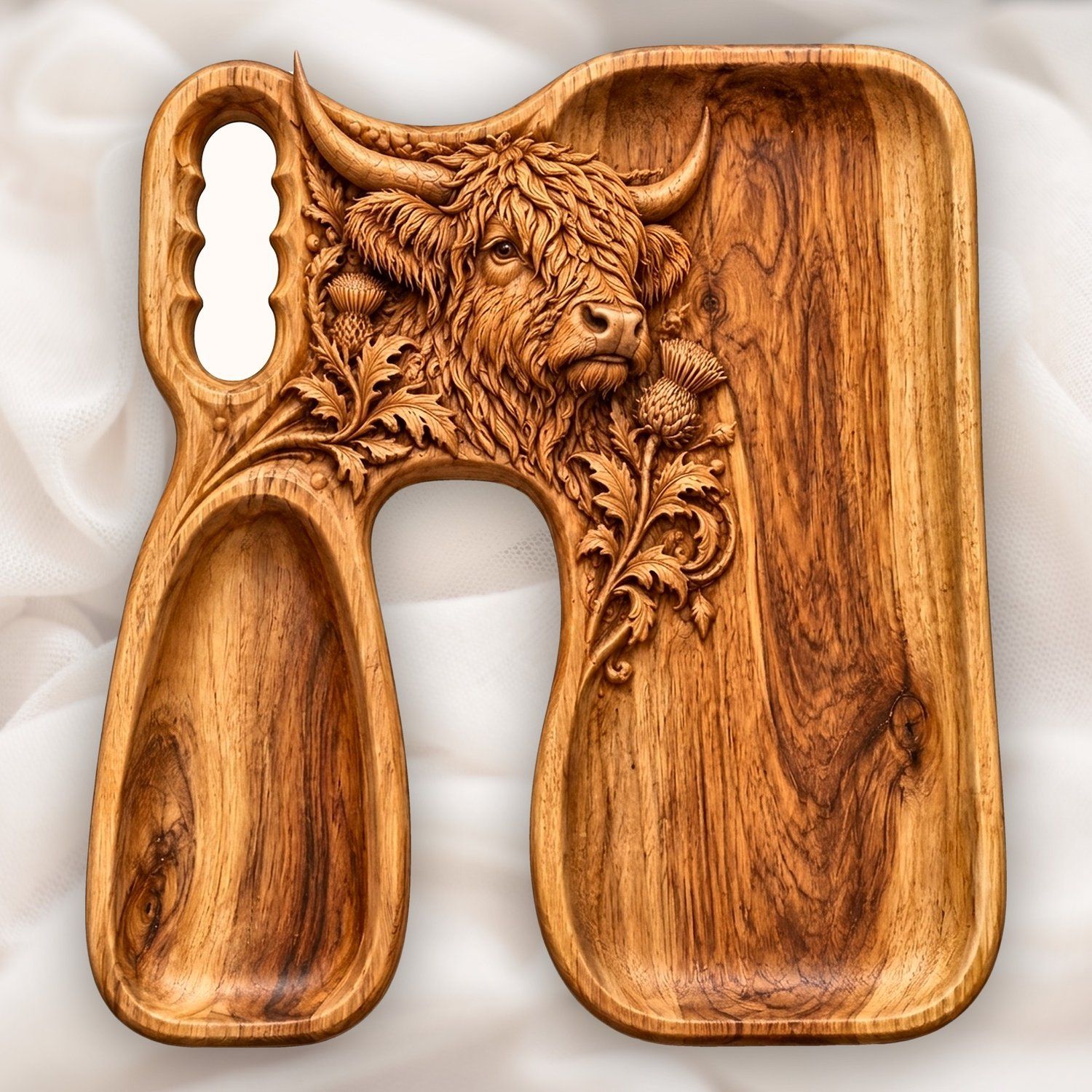 10 Wildlife and Holiday Serving Board CNC Relief STL bas-relief STL — view 5