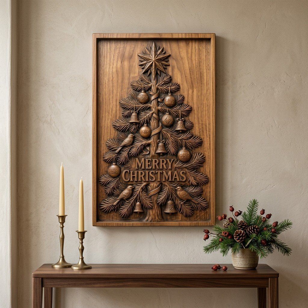 12 Christmas Trees Mega Bundle CNC Relief STL bas-relief STL — view 10