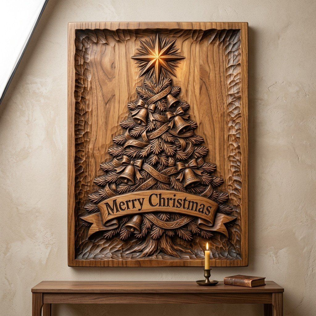 12 Christmas Trees Mega Bundle CNC Relief STL bas-relief STL — view 12