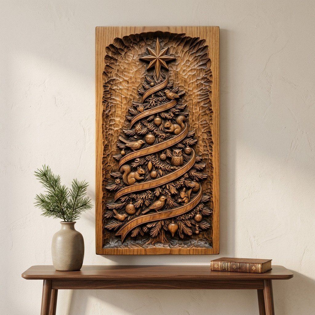 12 Christmas Trees Mega Bundle CNC Relief STL bas-relief STL — view 13