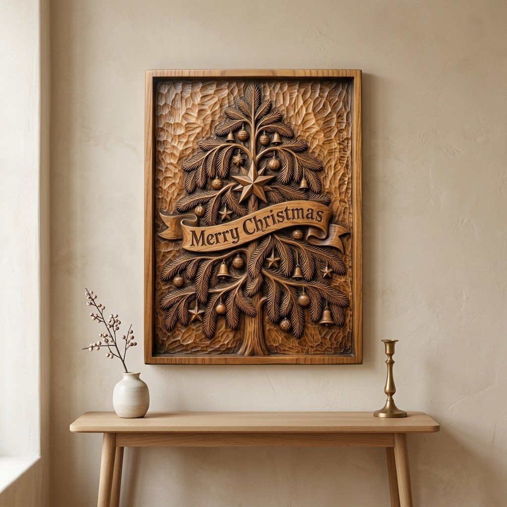12 Christmas Trees Mega Bundle CNC Relief STL bas-relief STL — view 6