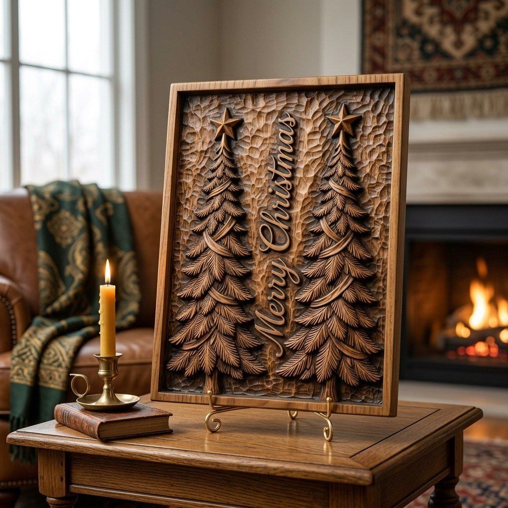 12 Christmas Trees Mega Bundle CNC Relief STL bas-relief STL — view 7
