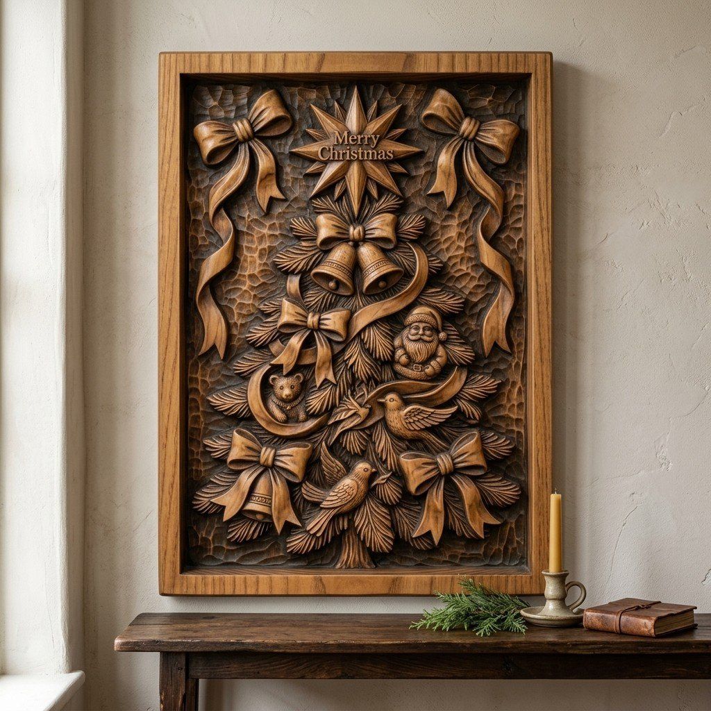 12 Christmas Trees Mega Bundle CNC Relief STL bas-relief STL — view 9