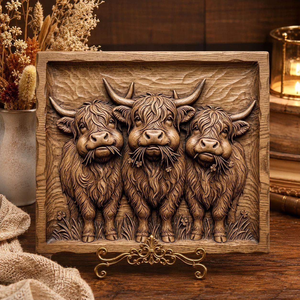 12 Highland Cow Mega Bundle CNC Relief STL bas-relief STL — view 10