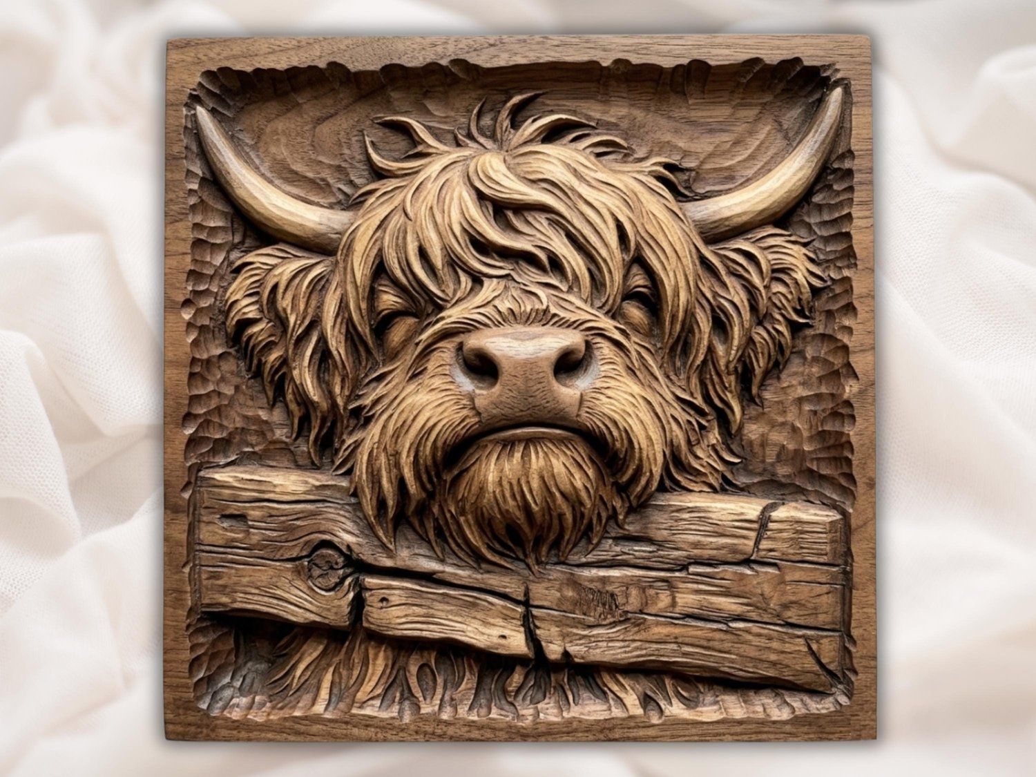 12 Highland Cow Mega Bundle CNC Relief STL bas-relief STL — view 12