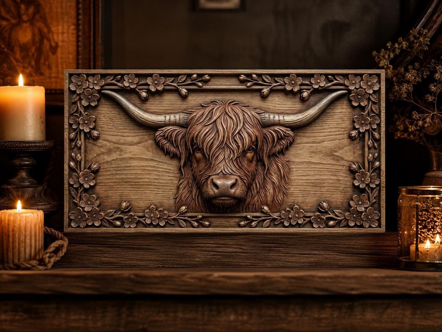 12 Highland Cow Mega Bundle CNC Relief STL bas-relief STL — view 2
