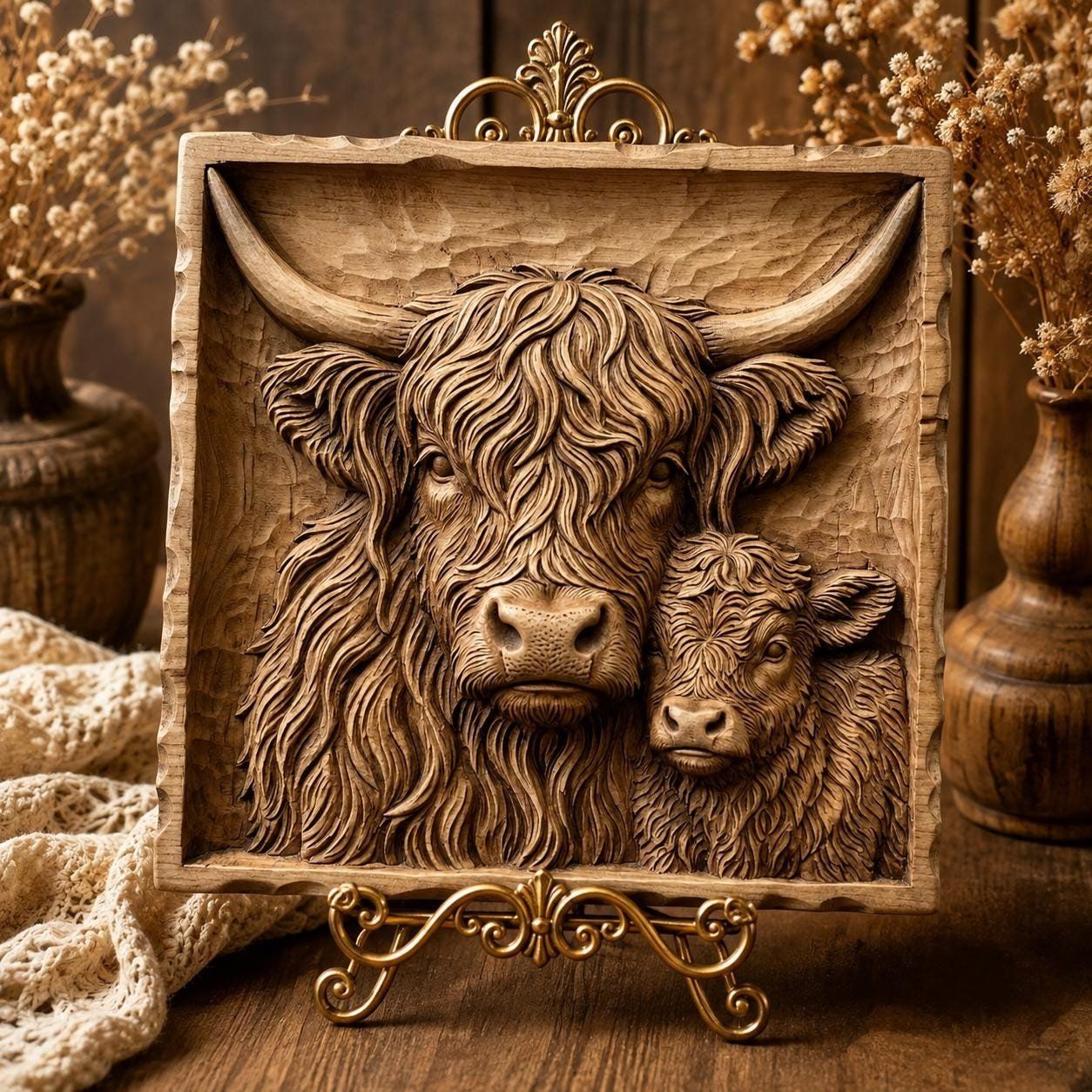12 Highland Cow Mega Bundle CNC Relief STL bas-relief STL — view 4