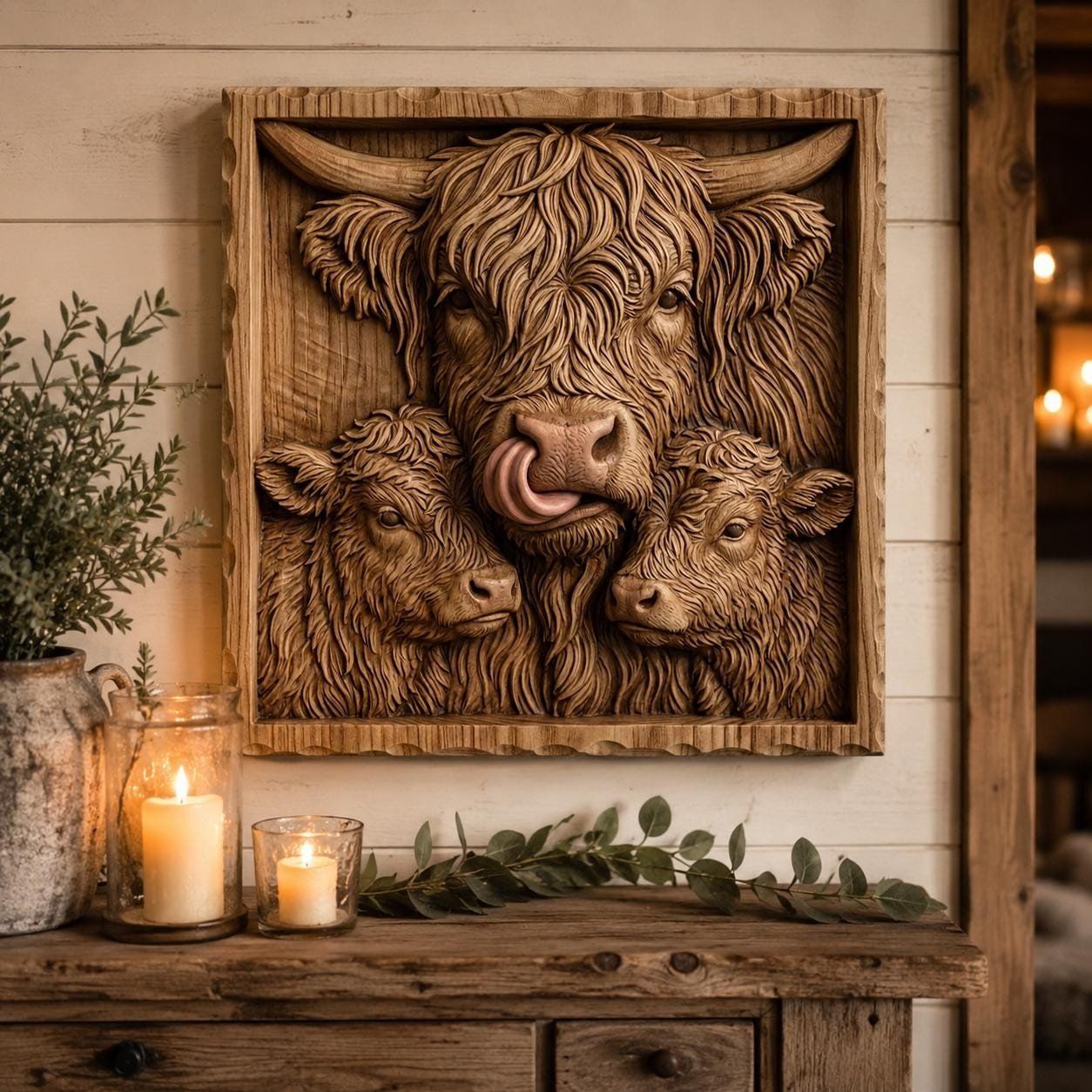 12 Highland Cow Mega Bundle CNC Relief STL bas-relief STL — view 5