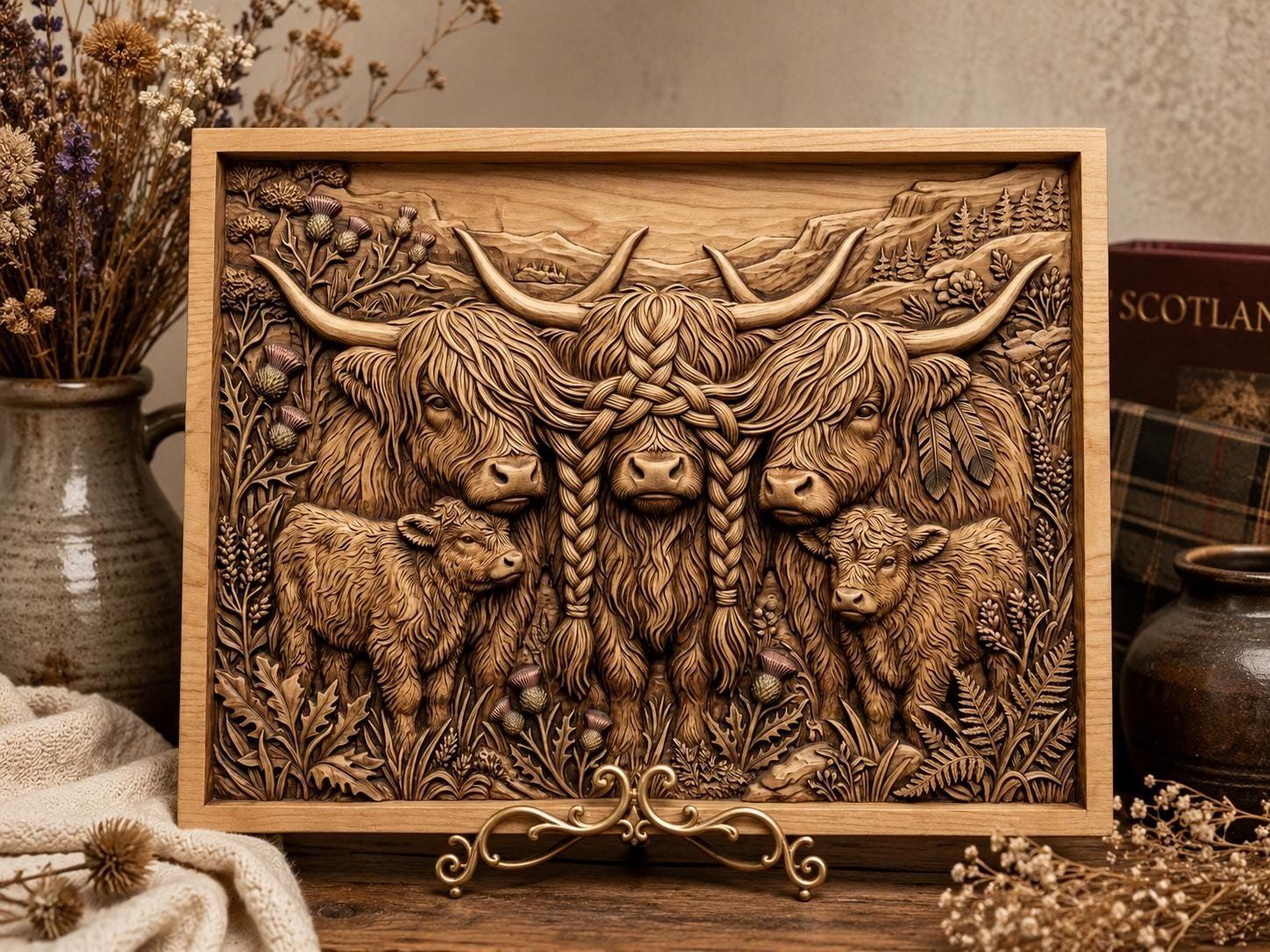 12 Highland Cow Mega Bundle CNC Relief STL bas-relief STL — view 8