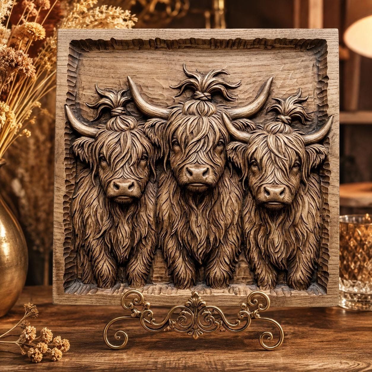 12 Highland Cow Mega Bundle CNC Relief STL bas-relief STL — view 9