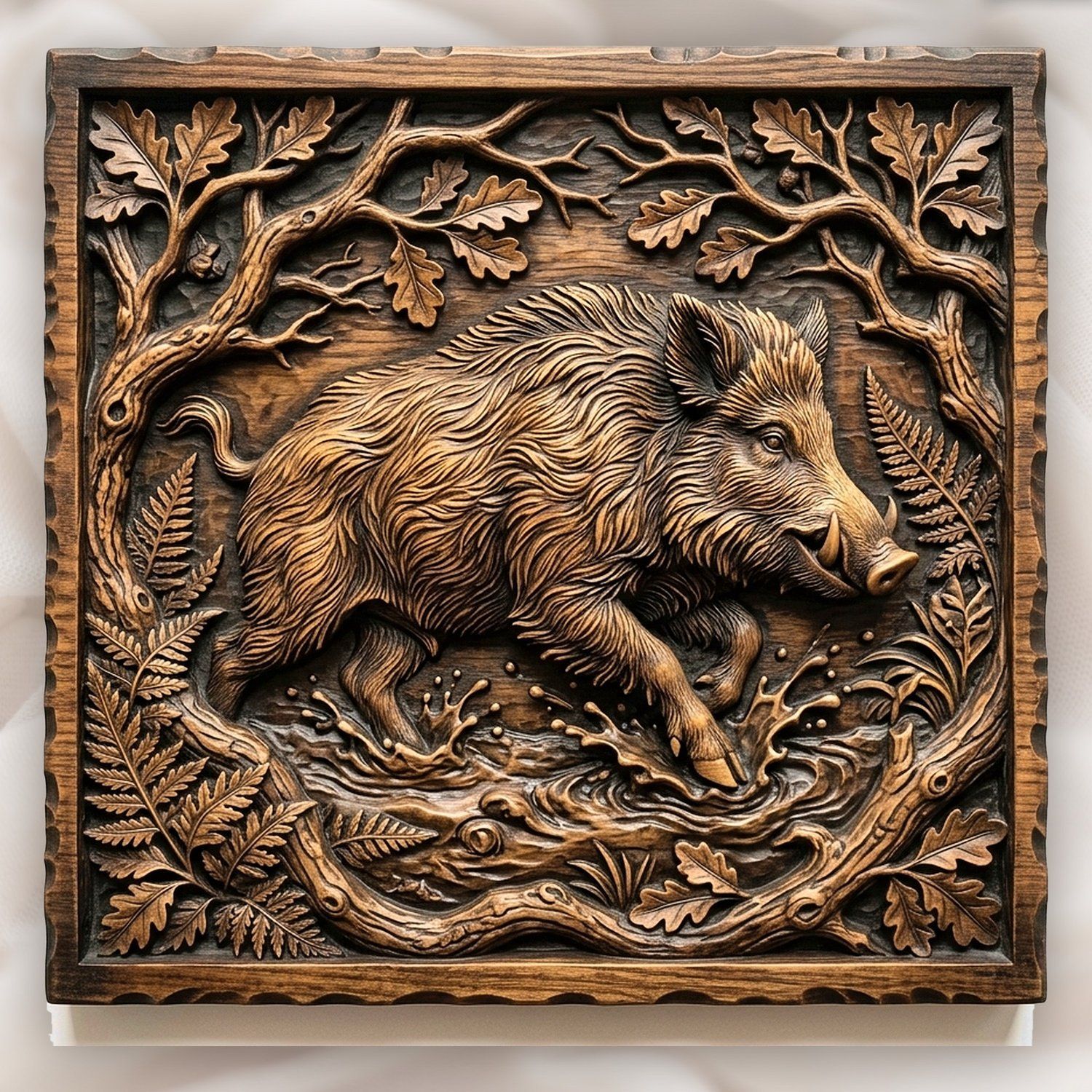 12 Wild Boar Forest Wildlife Mega Pack CNC Relief STL bas-relief STL — view 10
